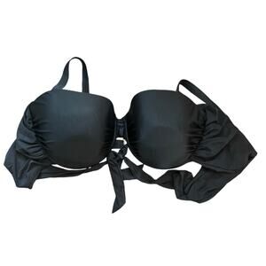 Gabifresh x‎ Swimsuits For All Black Padded Swim Bikini Top 24 D/DD